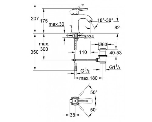 Смеситель для умывальника Grohe Grandera 23303000