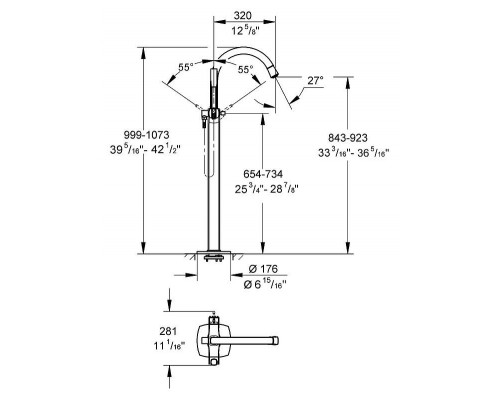 Смеситель Grohe Grandera 23318000 напольный