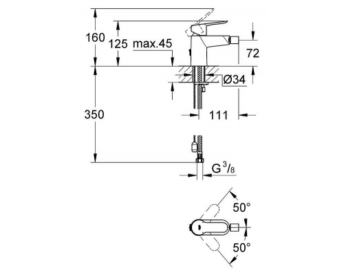 Смеситель для биде Grohe BauEdge 23332000 для биде