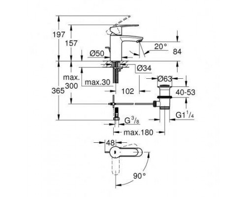 Смеситель для умывальника Grohe Eurosmart Cosmopolitan 2337420E