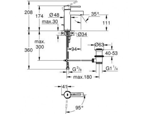 Смеситель для умывальника Grohe Essence New S-Size 23379001