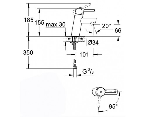 Смеситель для умывальника Grohe Concetto S-Size 2338510E