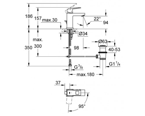 Смеситель для умывальника Grohe Eurocube 2339000E
