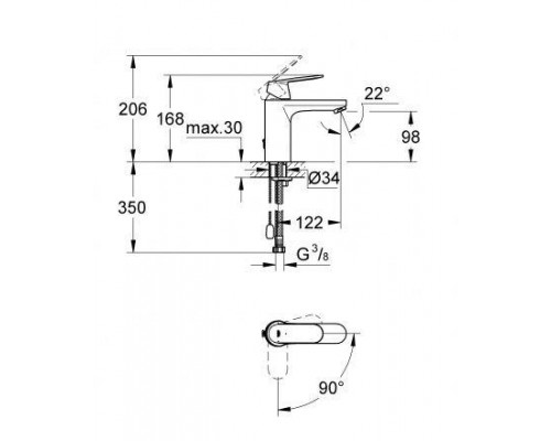 Смеситель для умывальника Grohe Eurosmart Cosmopolitan 2339700E