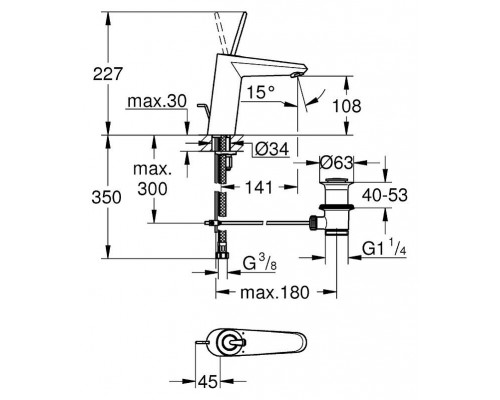 Смеситель Grohe Eurodisc Joy 23427LS0