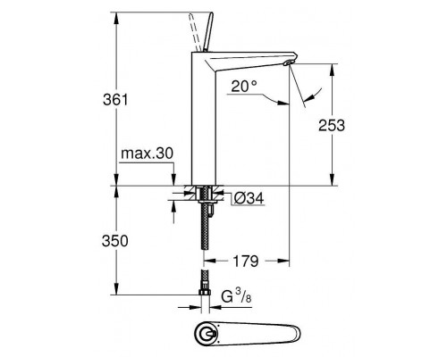 Смеситель для умывальника не высокого Grohe Eurodisc Joy 23428000