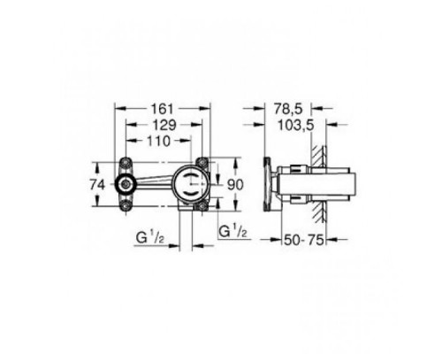 Скрытая часть смесителя Grohe Eurodisc Joy 23429000