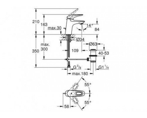Смеситель для умывальника Grohe Eurostyle 23564003