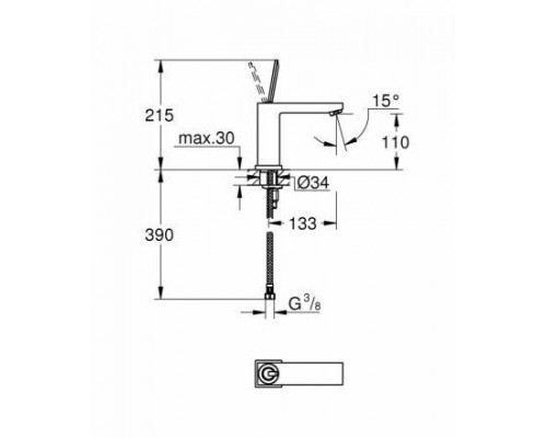 Смеситель для умывальника Grohe Eurocube Joy 23658000