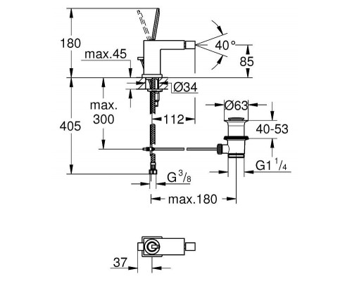 Смеситель для биде Grohe Eurocube Joy 23664000