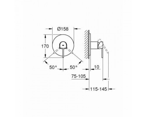 Смеситель однорычажный Grohe Plus 24059003 для душа