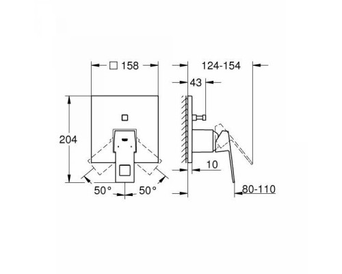 Смеситель встраиваемый Grohe Eurocube 24062000 для душа (2 потока)