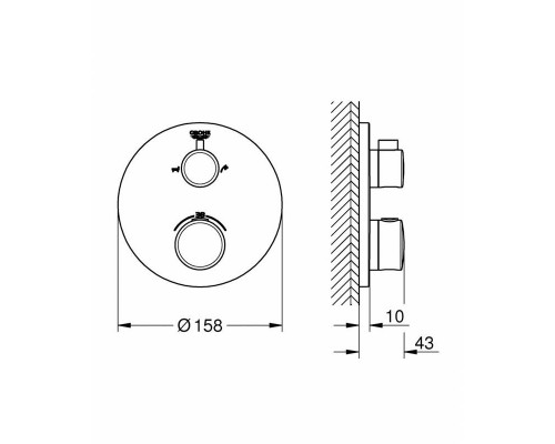 Термостат для ванны с переключателем на 2 потребителя GROHE Grohtherm 24076000