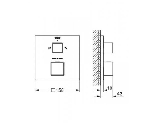 Термостат на 2 потребителя GROHE Grohtherm Cube 24155000