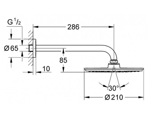 Верхний душ Grohe Rainshower Cosmopolitan 210 26052000