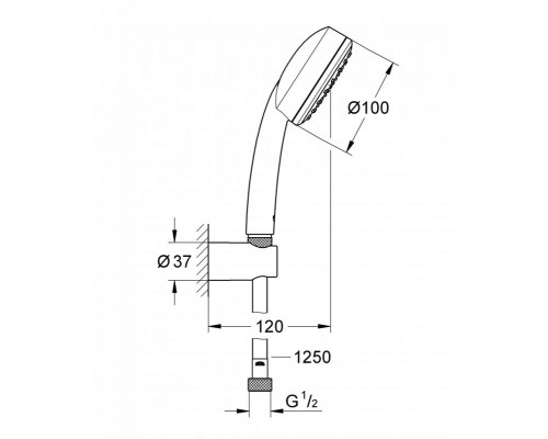 Душевой набор GROHE New Tempesta Cosmopolitan 100 I, хром (26084002)