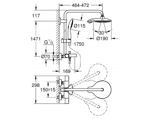Душевая система со смесителем GROHE Euphoria System 26227000