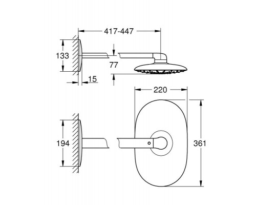 Верхний душ Grohe Rainshower SmartControl 360 Mono 26450LS0