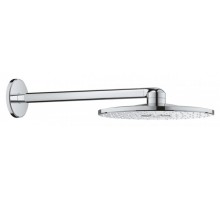 Верхний душ GROHE Rainshower 310 SmartActive с душевым кронштейном 430 мм, 2 режима струи, белая луна (26475LS0)