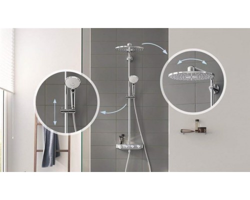 Душевая система с термостатом для настенного монтажа, GROHE Euphoria SmartControl 310 DUO, белая луна, (26507LS0)
