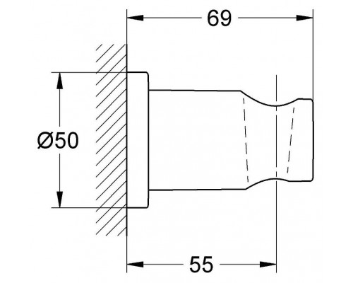 Держатель настенный для ручного душа GROHE Rainshower, нерегулируемый, белая луна (27074LS0)