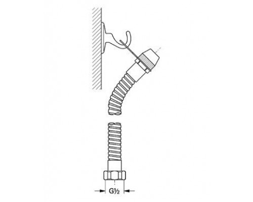 Душевой набор без лейки GROHE Relexa neutral (держатель, шланг), хром (27102000)