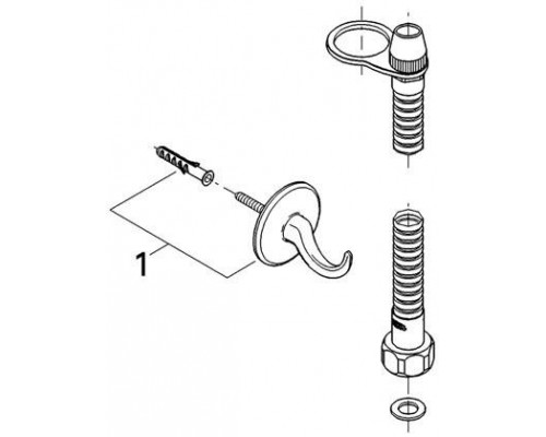 Душевой набор без лейки GROHE Relexa neutral (держатель, шланг), хром (27102000)