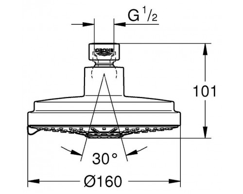 Верхний душ GROHE Rainshower Cosmopolitan 160, хром (27134000)
