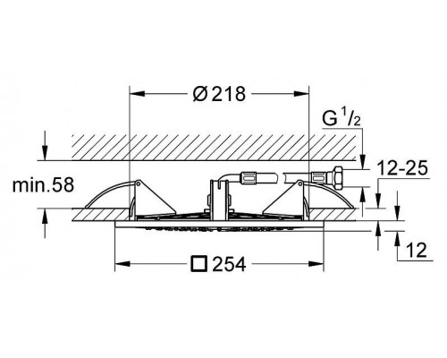 Верхний душ GROHE Rainshower F-series, 254х254 мм, хром (27467000)