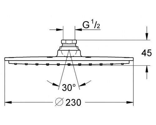 Потолочное подсоединение Hansgrohe 100 мм, хром 27479000