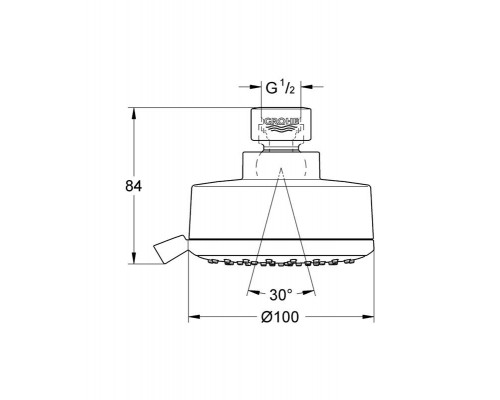 Верхний душ GROHE New Tempesta Cosmopolitan 100 IV, 9,5 л/мин, хром (27591001)
