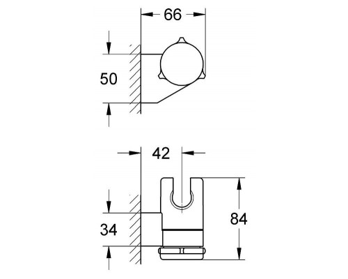 Настенный держатель Grohe Tempesta New 27595000