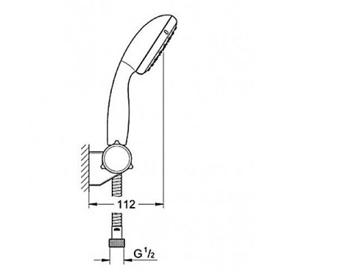 Душевой набор GROHE Tempesta 100, 2 режима, 1750 мм, 5,6 л/мин, хром (2760110E)