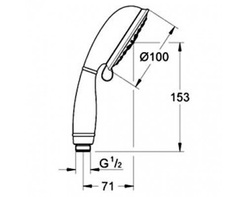 Ручной душ GROHE Tempesta New Rustic IV, 9,5 л/мин, хром (27608001)