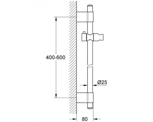 Душевая штанга Grohe Power&Soul 27784000 600 мм