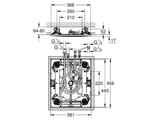 Потолочный душ с 3 режимами, GROHE Rainshower F-Series, хром, (27939001) снят с производства