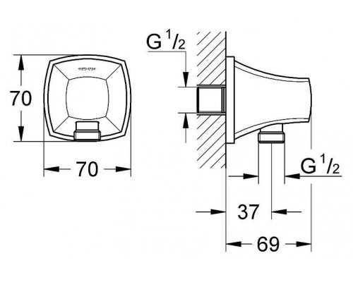 Шланговое подключение Grohe Grandera 27970IG0