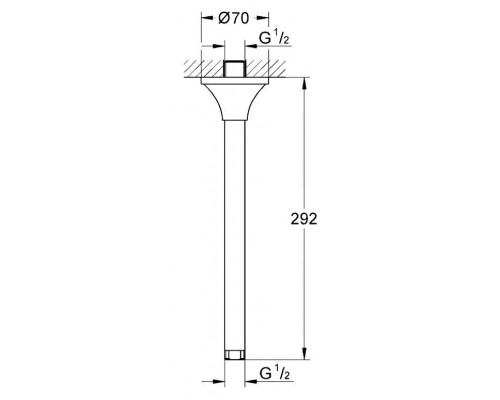 Потолочный душевой кронштейн GROHE Rainshower Grandera 27982IG0