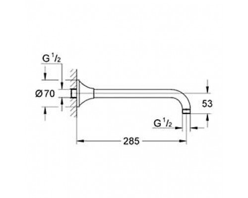 Коллекция Grohe Душевой кронштейн GROHE Rainshower Grandera 285 мм, хром (27986000)