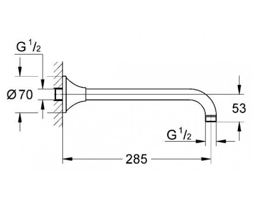 Коллекция Grohe Душевой кронштейн GROHE Rainshower Grandera 285 мм, хром/золото (27986IG0)