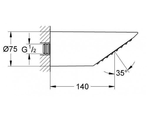 Верхний душ GROHE Sena, 1 режим, диаметр 75 мм, хром (28308000)