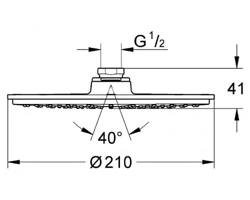 Верхний душ GROHE Rainshower Cosmopolitan, диаметр 210 мм, белая луна (28368LS0)
