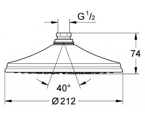 Верхний душ с общим потоком струй Grohe Rainshower Rustic 210 28369000