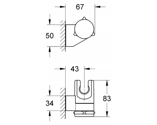 Держатель настенный для ручного душа GROHE Relexa регулируемый, хром (28623000)