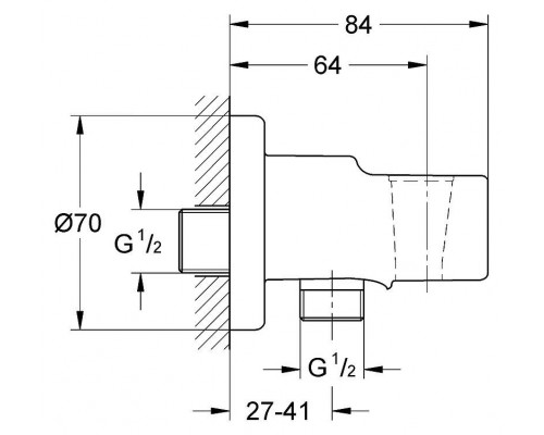 Подключение для душевого шланга GROHE Relexa с держателем, хром (28679000)