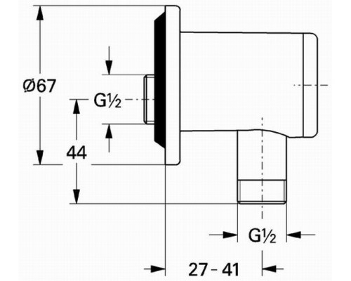 Шланговое подсоединение Grohe Relexa Plus 28680000, хром, 1/2"-1/2"