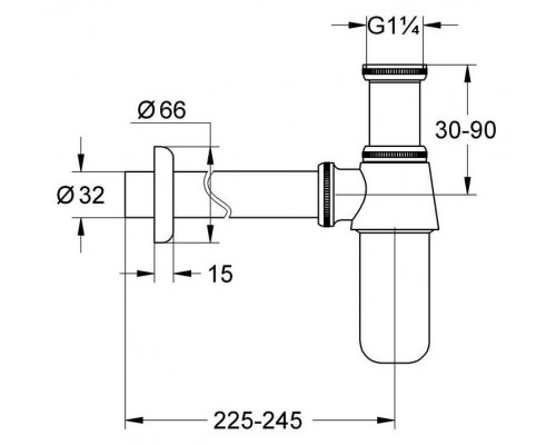 28920000 Сифон 1 1/4 для раковины, хром