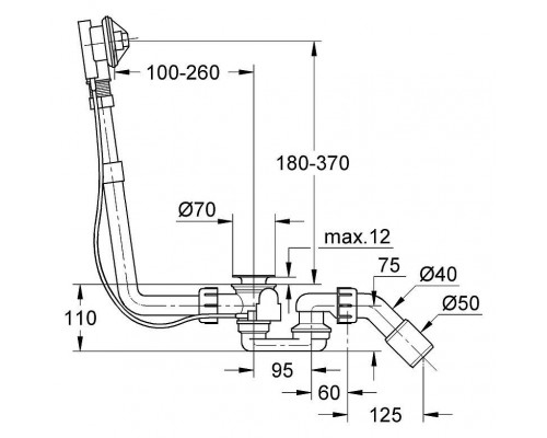 28939000 Talento Сливной и переливной гарнитур (встраиваемая часть)