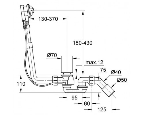 Сливной и переливной гарнитур GROHE Talento для нестандартных ванн, встраиваемая часть 28943000