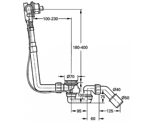 28991000 Talentofill Наливной, сливной и переливной гарнитур для анатомических ванн (встраиваемая часть)